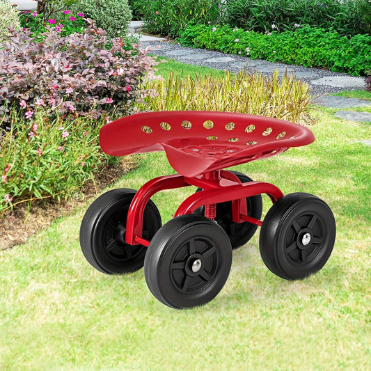 COSTZON Heavy-Duty Garden Cart with Swivel Seat and Wheels - Parry's Picks