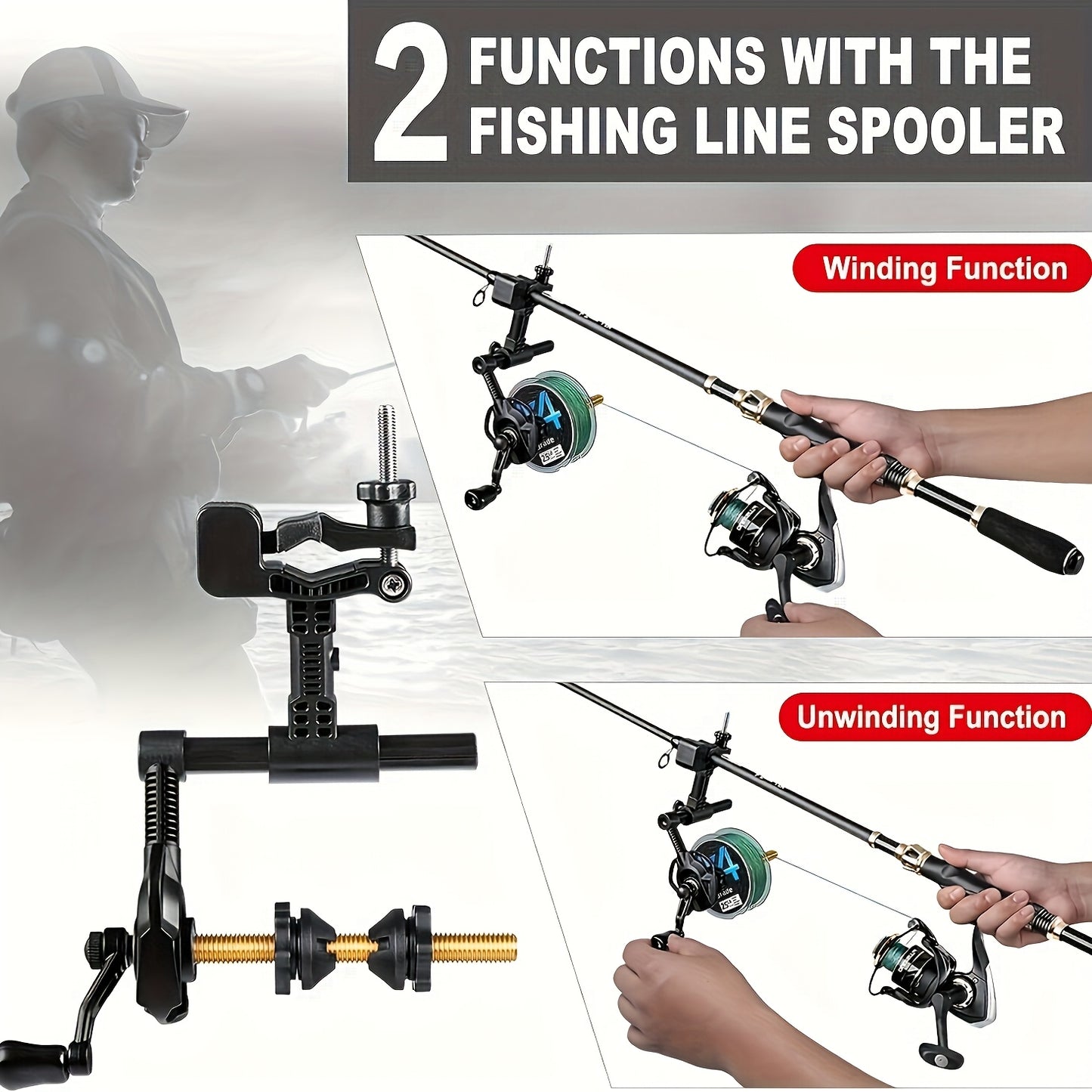 Fishing Line Spooling Station Unwinding Function Adjustable Spooler - Parry's Picks