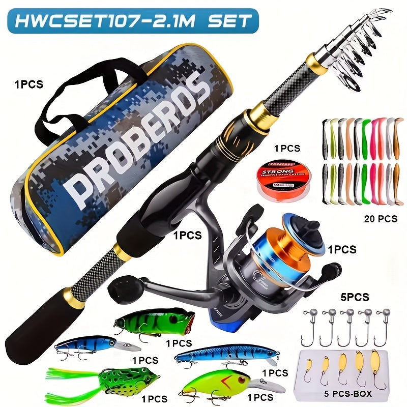 All-In-One Fishing Kit With Bio-Engineered Lures Carbon Fiber Rod And Reel - Parry's Picks