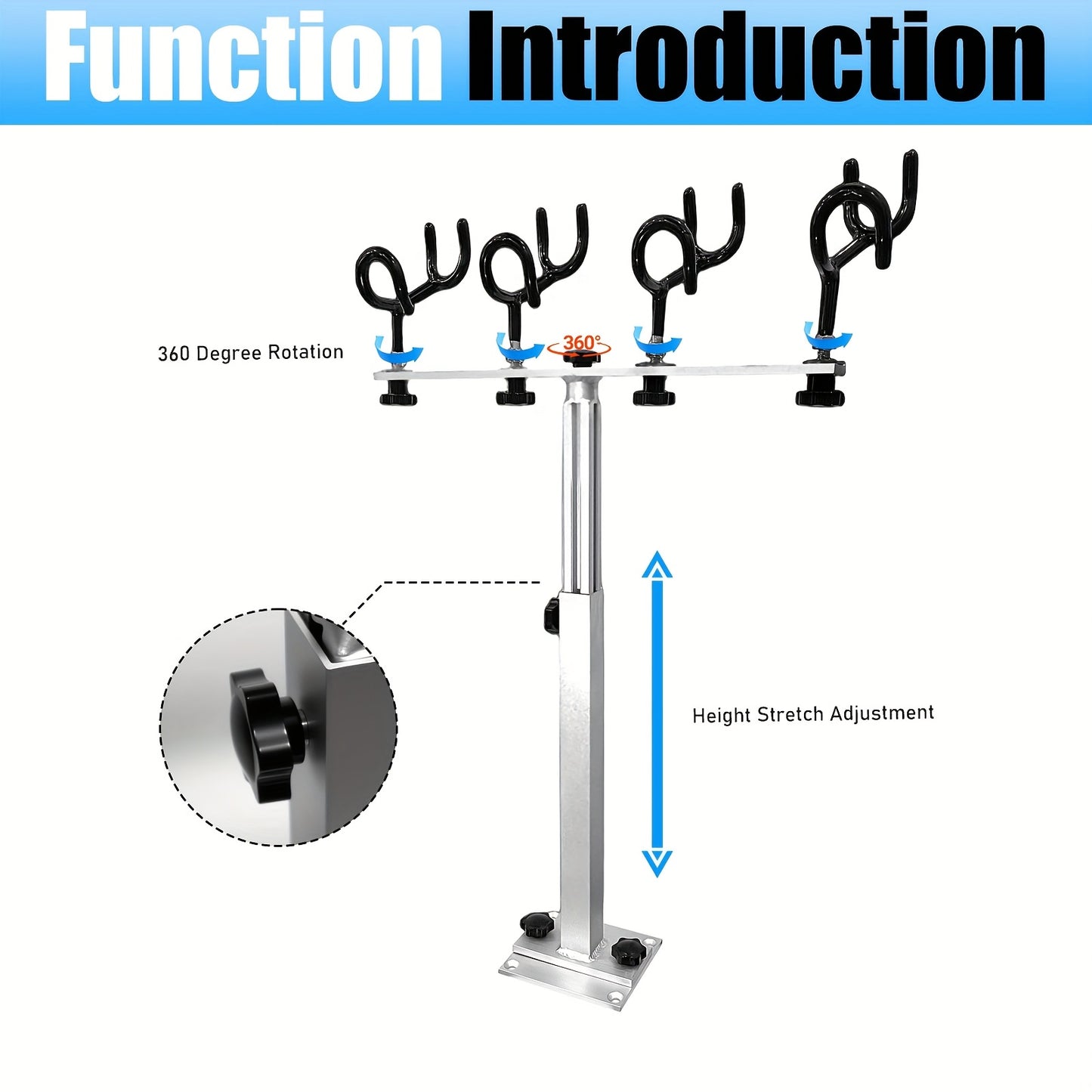 MBBTUL 360 Rotating Height Adjustable Fishing Rod Holder