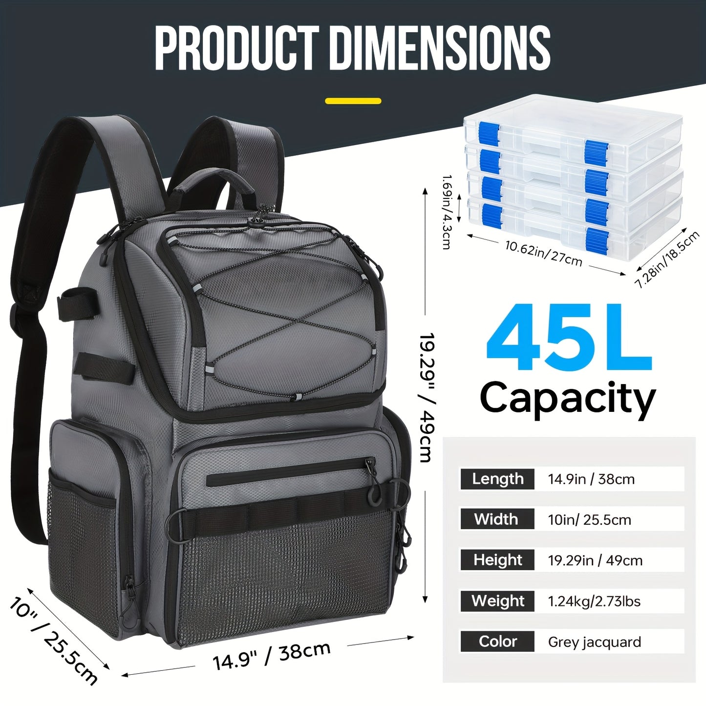Fishing Backpack With Cooler Rod Holders And Tackle Boxes