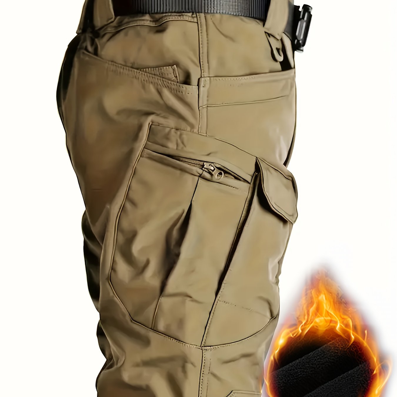 Men's Fleece Warm Tactical Cargo Pants Multi Pocket Windproof - Parry's Picks
