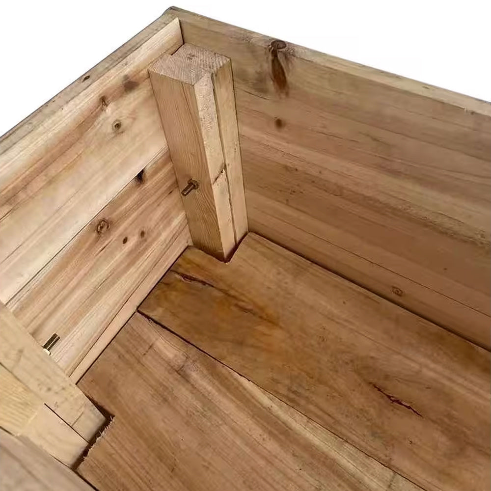 Unfinished Wooden Planter Box With Wheels Mobile Planter