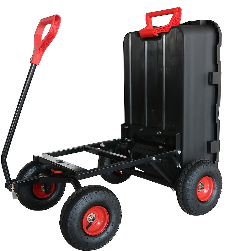 CUISINAID Heavy Duty Plastic Dump Cart With Durable Tires