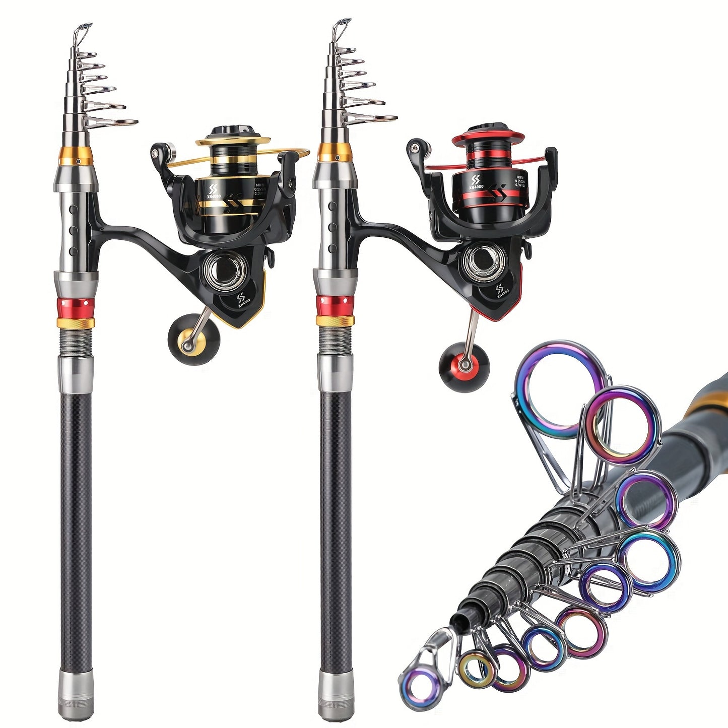 Sougayilang Carbon Fiber Telescopic Fishing Rod And Reel