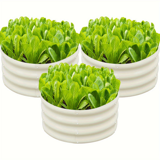 Round Raised Garden Bed Kit Metal For Planting Vegetables
