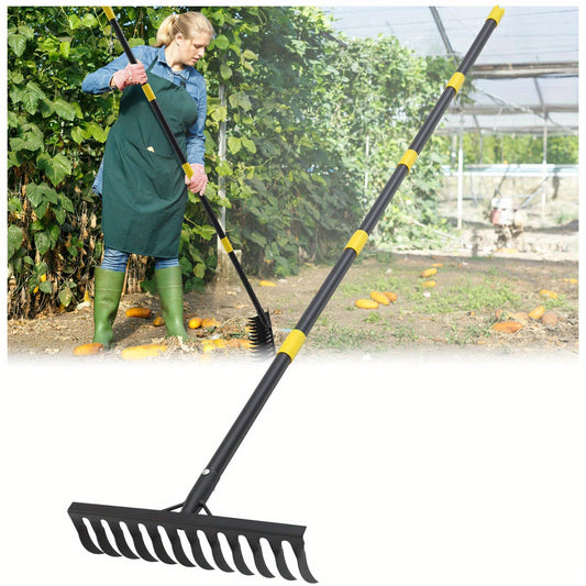 Heavy Duty Bow Rake for Garden Soil and Debris Cleanup - Parry's Picks