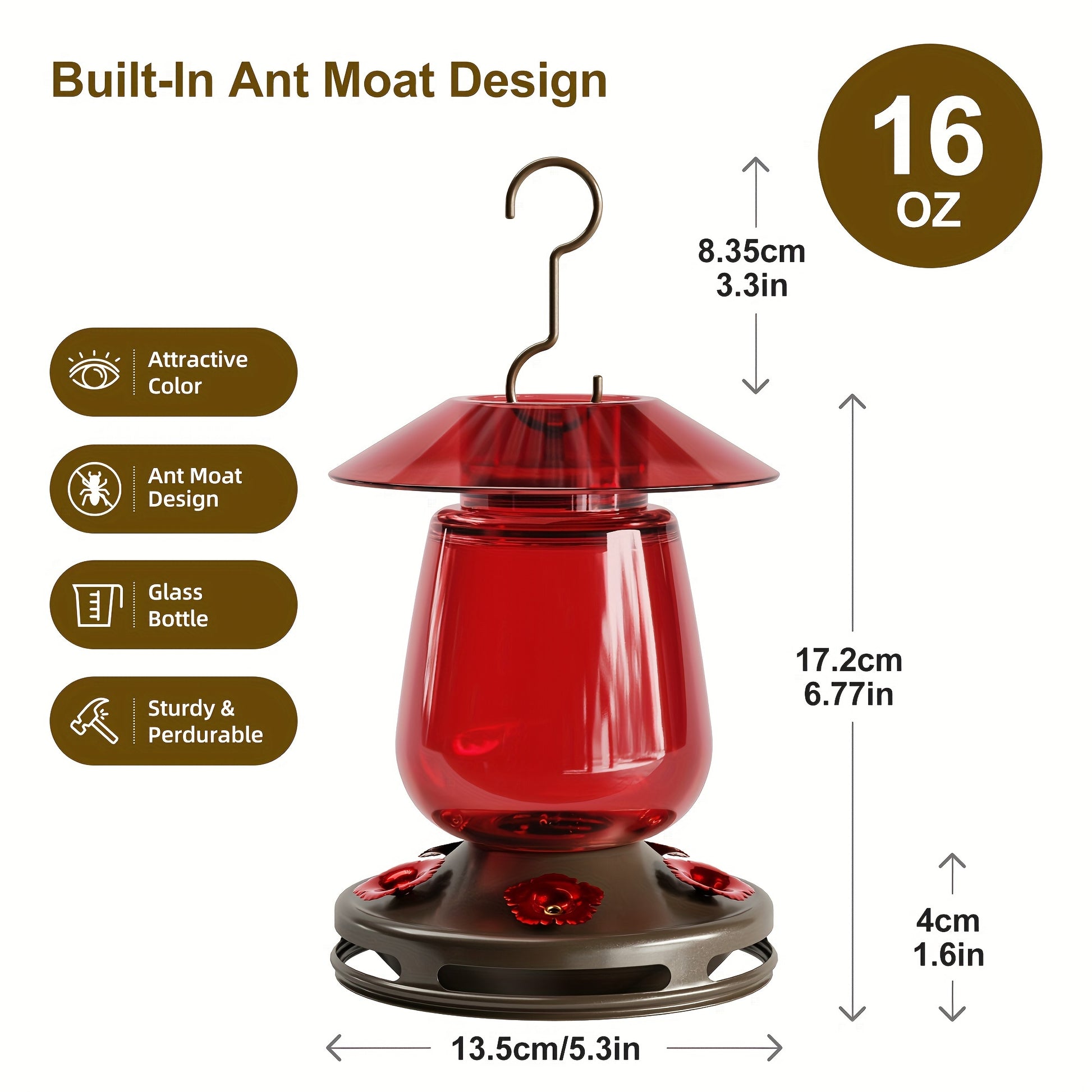 Hummingbird Feeder Glass Design with Flower Feeding Ports - Parry's Picks