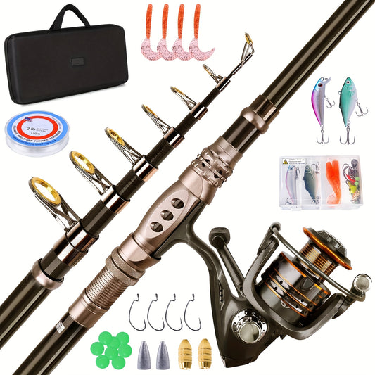 Carbon Fiber Telescopic Fishing Rod and Reel Combo Kit - Parry's Picks