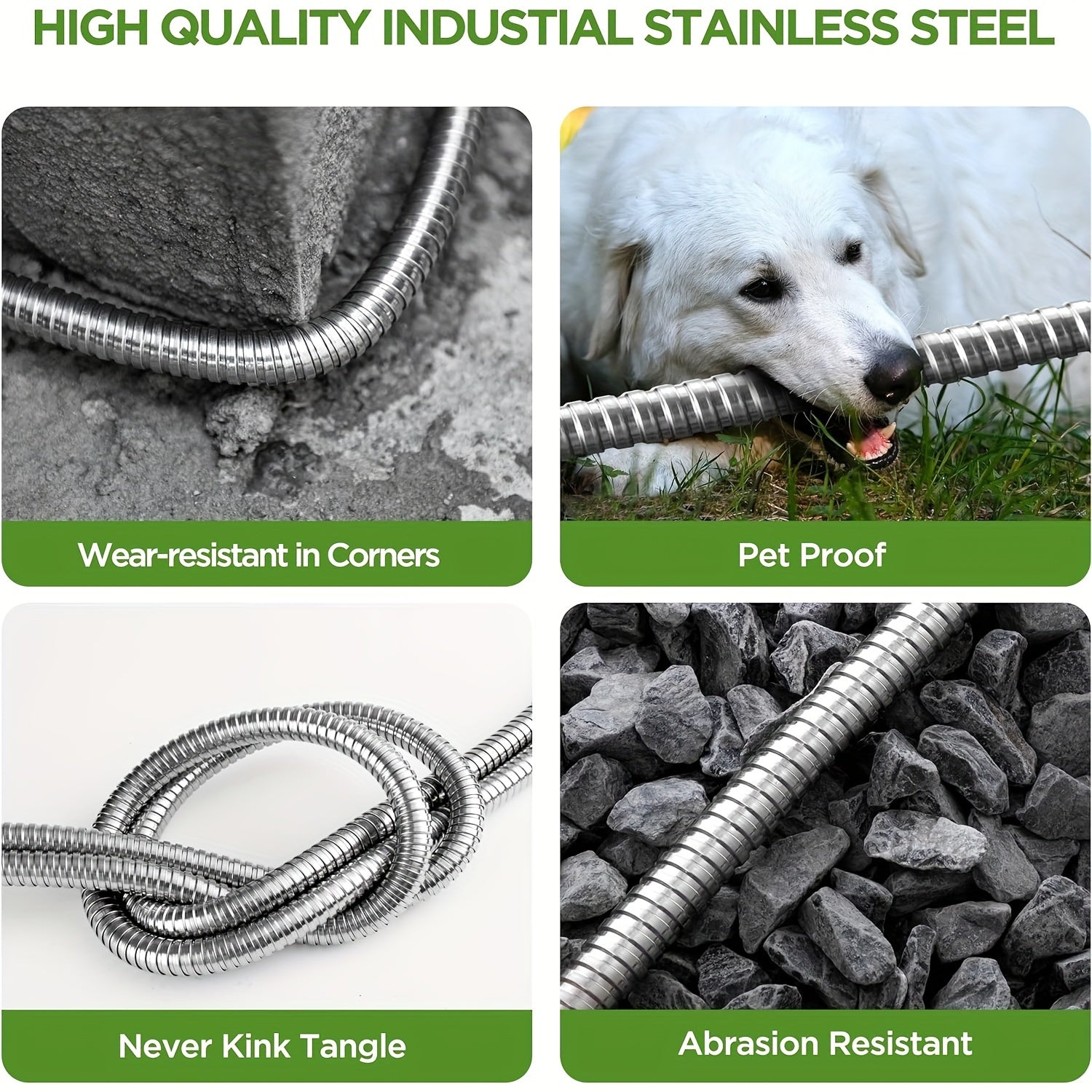 Heavy-Duty Stainless Steel Garden Hose With Multi-Function Nozzles - Parry's Picks