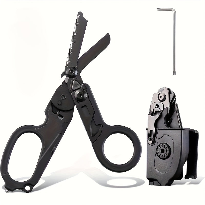 Foldable Tactical Scissors With Sheath And Wrench Outdoor Multi Tool - Parry's Picks