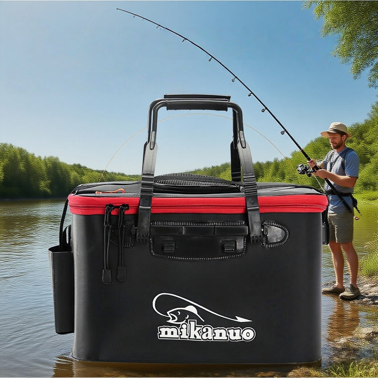 Foldable EVA Fishing Bucket Tackle Bag For Outdoor Gear