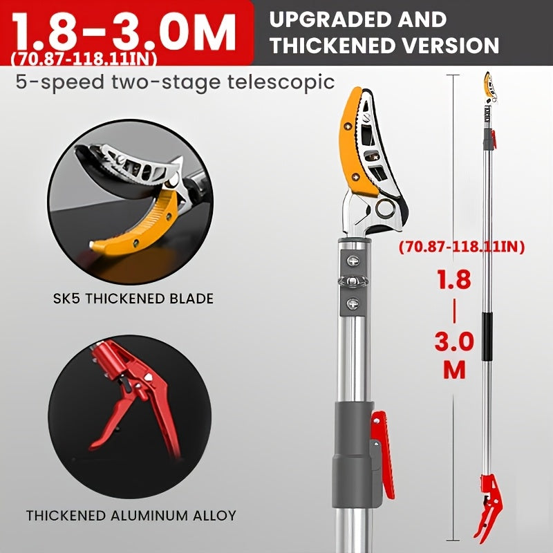 Airaj Heavy Duty Retractable Pruning Shears With Long Shaft