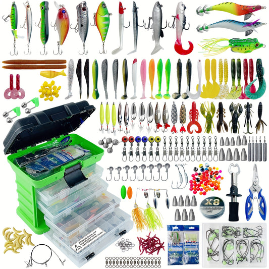 Fishing Lures Kit With Tackle Box For Saltwater Freshwater